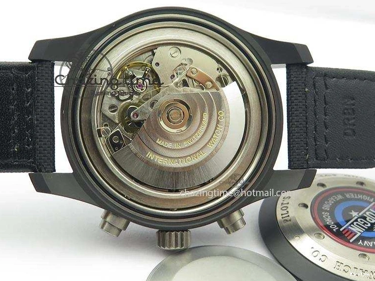 MIROTIME 0218 EasyCare Pilot Chrono IW388001 Real Ceramic ZF 1:1 Best Edition On Black Nylon Strap A 7279